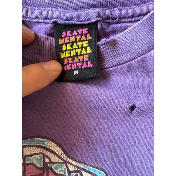 Vintage Y2K Skate Mental Kool-Aid Parody Faded Purple S/M Skater T-shirt - Picture 2 of 8